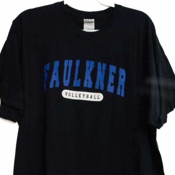 Faulkner Volleyball Black T-Shirt 2X-Large Crew Neck Cotton Short Sleeve Unisex - Picture 4 of 8